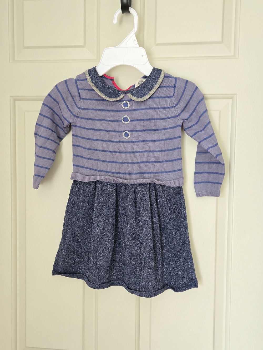 Mini Boden Dress With Peterpan Collar 2-3 Years